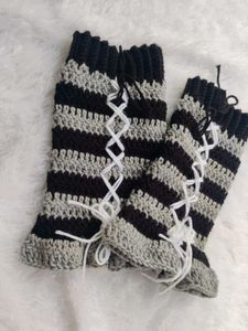 Striped Crochet Leg Warmers