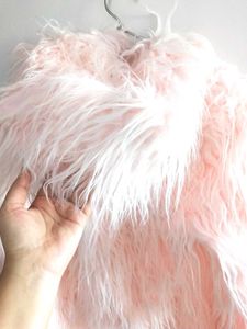 Pink Fur Coat with Cap