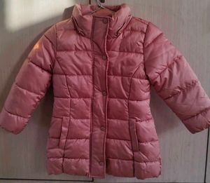 Pink Puffer Jacket with Faux Fur Hood