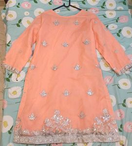 Pakistani Peach Partywear