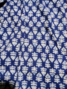 Blue &amp; White Printed Short Kurti