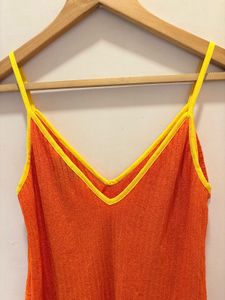 Beautiful Orange Top With Ruffle