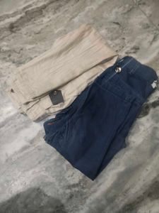 Crinkled Beige kids  jeans 👖