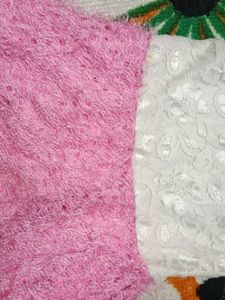 Pink Fuzzy Skirt Set