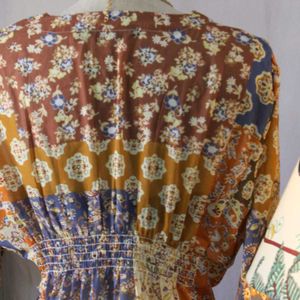 Vintage Patchwork Midi Dress