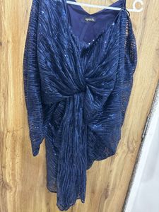 Elegant Blue Sequin Party Dress