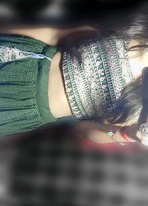 Green Sequin Lehenga Choli Set