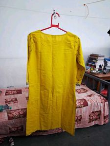 Yellow Printed Kurta