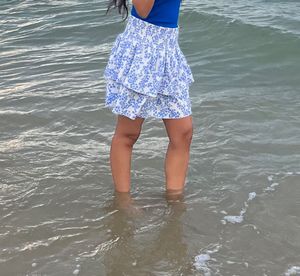 Floral Ruffle Mini Skirt