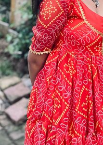 Red Bhandni Ethnic Gown(stiched)