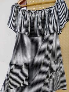 Striped Off-the-Shoulder Dress