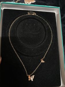 Butterfly Pendant Necklace With Free Gift