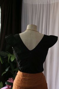 Black Flutter Sleeve Top