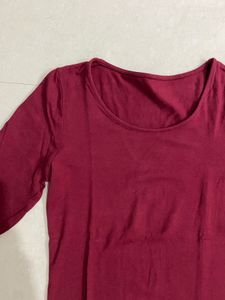 Burgundy Long Sleeve Tee