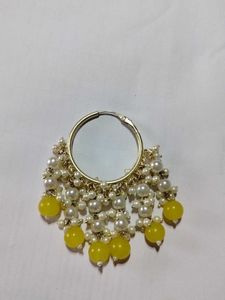 Boho Yellow Beaded Hoop Earrings