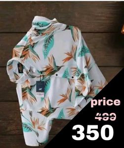 Tropical Print Button-Down Shirt