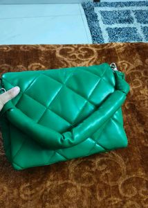 Green Quilted Handbag