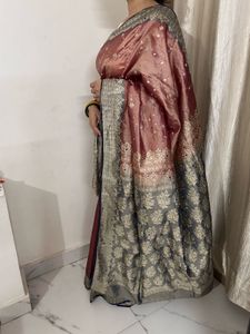 Elegant Bronze Saree with Detailed Border
