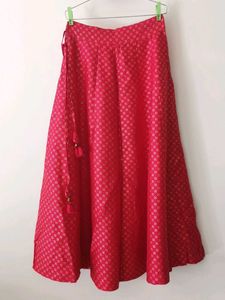 Red Brocade Lehenga Skirt