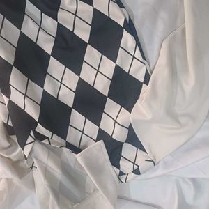 Argyle Crop Top with Collar💕✨️🫧