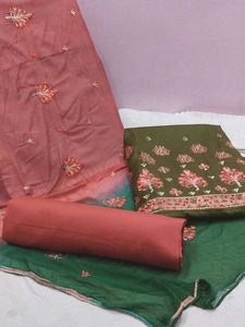 Soft Cotton Unstitched Suit - Summer Pastel Shade