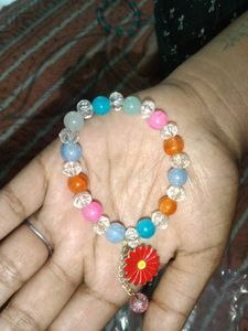 Hand Bracelet With Flower Charming