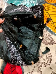Black Embellished Saree with Blouse Piece
