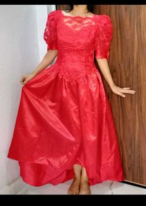 Luxe Bright Red Princess Engagement Gown 👸