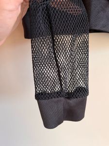 Black Mesh Long Sleeve Top