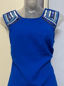 Pintrest Blue Embellished Party Dress
