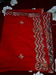 Saree Red Ready-made Blouse