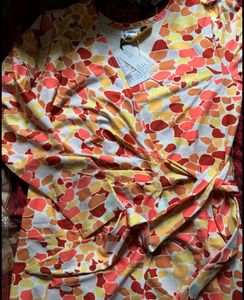 Brand New Colorful Printed Wrap Dress