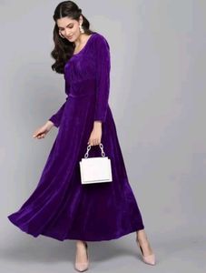 Soft Velvet Purple Gown
