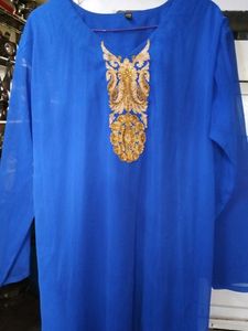Blue Colour Abaya With Dupatta