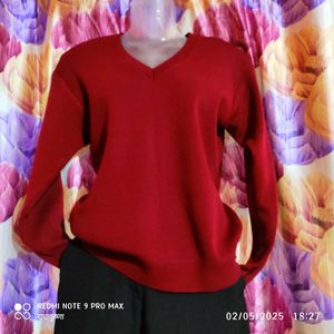 Red V-Neck Top