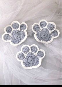 Handmade Crochet Paw Coaster
