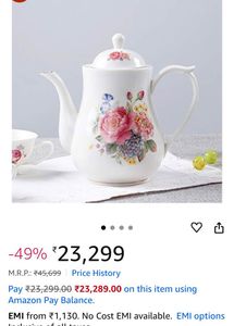 Vintage Floral Ceramic Teapot