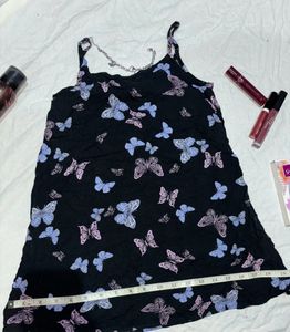 Butterfly Print Black Cami Top