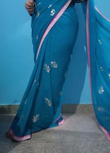 Blue Georgette Party Wear Saree