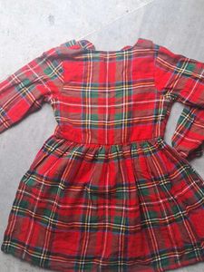 Red Plaid Dress with Bow