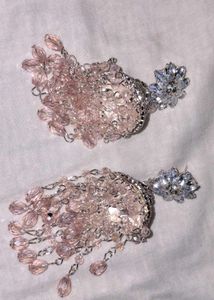 Sparkling Pink Jhumka Earrings