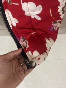 Red Half Sleeve Winter Jacket