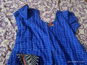 Large -xl size Blue Printed Kurta Set