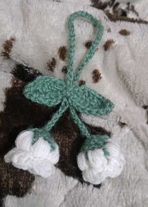 Crochet Lily of the Valley key chain