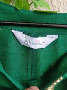 Ahalyaa Emerald Green Anarkali Kurta With Dupatta
