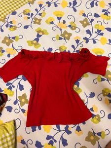 Red Off-Shoulder Top