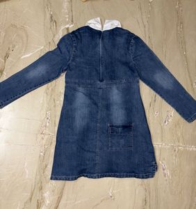 Denim Dress with Collar one piece