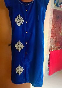 Embroidered Blue Dress