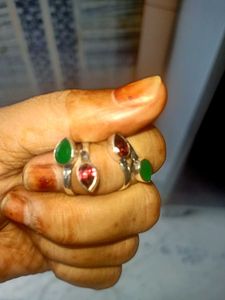 Gemstone Silver toe Rings