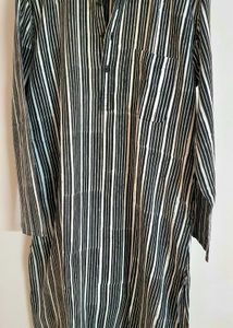 Striped Black & White Kurta
